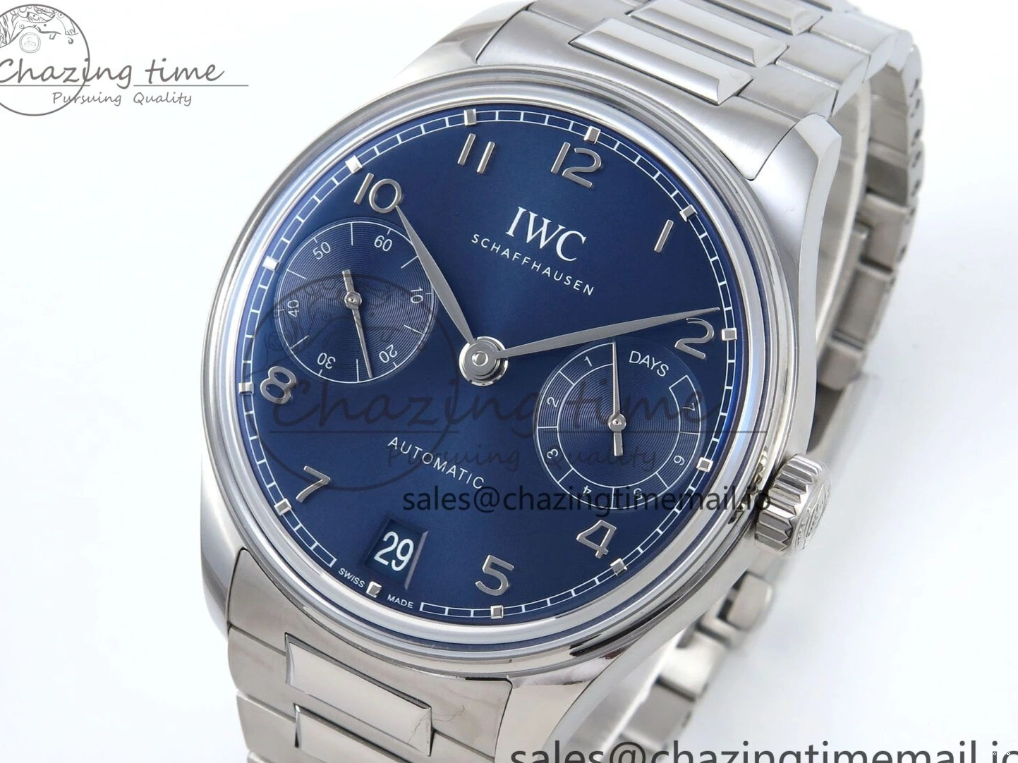 MIROTIME 0111 Portugieser Auto IWC0562E APSF 1:1 Best Edition Blue Dial on SS Bracelet A Timeless 6997
